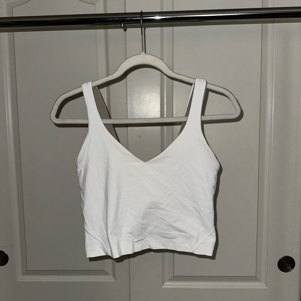 White Lululemon Align Tank Size 8 Worn Once Excellent Condition Like New